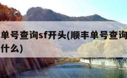 顺丰单号查询sf开头(顺丰单号查询sf开头是什么)