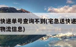 宅急送快递单号查询不到(宅急送快递单号查询不到物流信息)