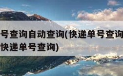 快递单号查询自动查询(快递单号查询自动查询顺丰快递单号查询)