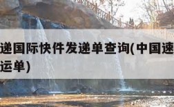 中国速递国际快件发递单查询(中国速递国际快件发运单)