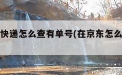 京东查快递怎么查有单号(在京东怎么查快递单号)