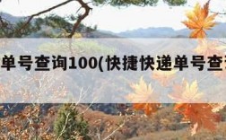 快递单号查询100(快捷快递单号查询100)