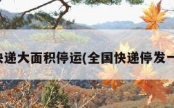 全国快递大面积停运(全国快递停发一览表)